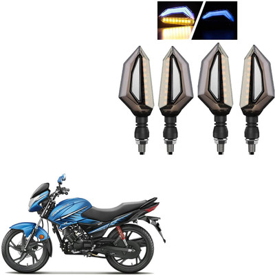 COMICAL Front, Rear LED Indicator Light for Hero Glamour(Blue, Yellow)