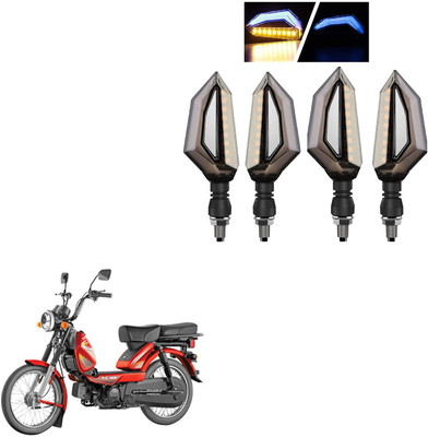 COMICAL Front, Rear LED Indicator Light for TVS Heavy Duty Super XL(Blue, Yellow)