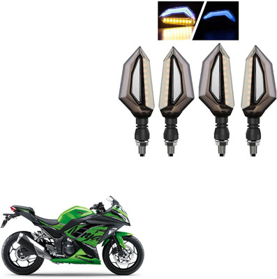 COMICAL Front, Rear LED Indicator Light for Kawasaki Ninja 300(Blue, Yellow)