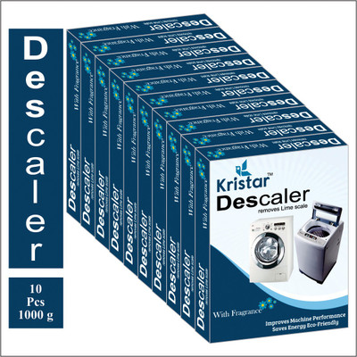 Kristar Washing Machine Tub/Drum cleaning Powder with Best appliance Descaler Technology for any fully automatic front/top load washing machine pack of 10 (1000 gm). Detergent Powder (Lemon)(1000 g)