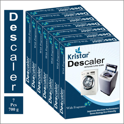 Kristar Washing Machine Tub/Drum cleaning Powder with Best appliance Descaler Technology for any fully automatic front/top load washing machine pack of 7 (700 gm). Detergent Powder (Lemon)(700 g)