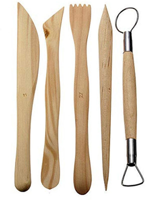 CHROME 5Pcs Wooden Polymer Clay Tools Clay Sculpting Tool Multi-functional Carving Ceramics Tools Pottery Tools Set.