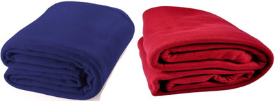 Blessing Home Striped Single Mink Blanket for  Heavy Winter(Polyester, Red)