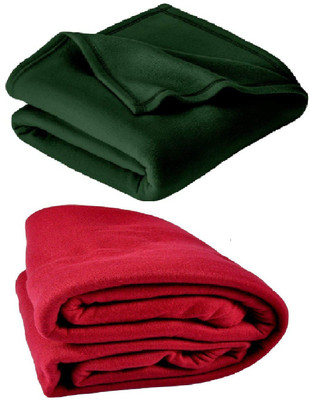 Blessing Home Striped Single Mink Blanket for  Heavy Winter(Polyester, Green)