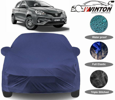 V VINTON Car Cover For Toyota Etios Liva (With Mirror Pockets)(Blue)