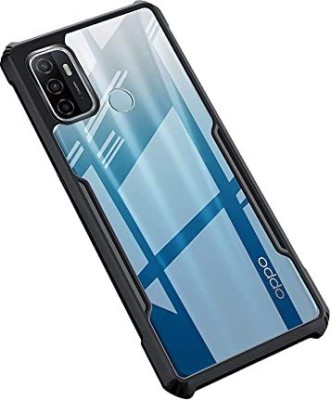 Creativo Back Cover for Oppo A53s 4G (Black, Transparent Camera Bump Protector)(Transparent, Grip Case, Silicon, Pack of: 1)