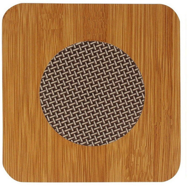 Sanchana Square Reversible Bamboo Coaster Set(Pack of 4)