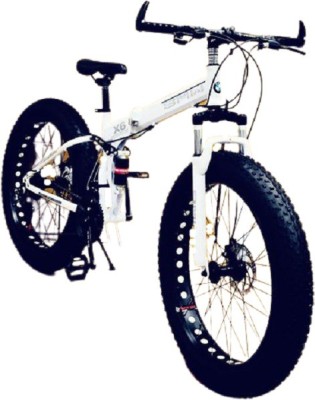 SAIMA Fat Foldable Sports MTB Cycle with 21 Derailleus 26 T Folding Bikes/Folding Cycle(21 Gear, White, Black)
