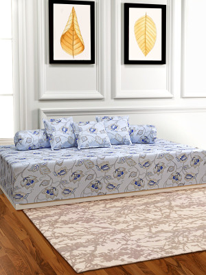 ROMEE Cotton Floral Diwan Set(Multicolor)