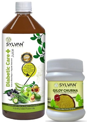 SYLVAN AYURVEDA DIABETIC CARE PRO JUICE 1L & GILOY IMMUNITY BOOSTER CHURNA POWDER(2 x 500 ml)