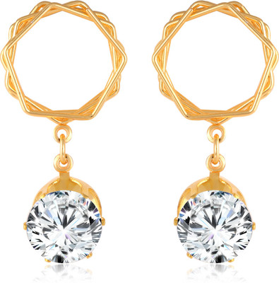 VIVASTRI Traditional 1gm Gold and Micron Plated Alloy DROP Earring for Women and Girls Crystal Alloy Drops & Danglers