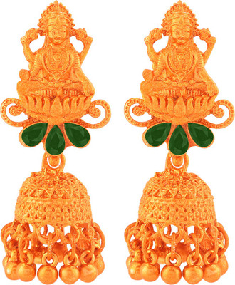 SPARGZ Laxmi Alloy Daily Wear Gold Plated Ruby Ruby Alloy Drops & Danglers