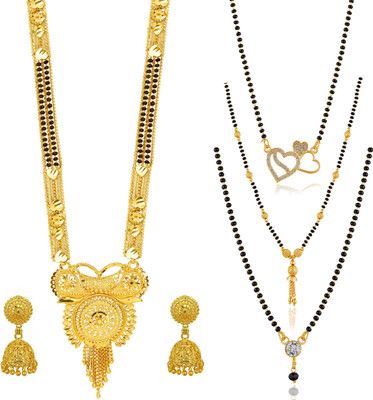 Divastri Brass Gold-plated Gold Jewellery Set(Pack of 4)