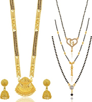 Divastri Brass Gold-plated Gold, Black Jewellery Set(Pack of 1)