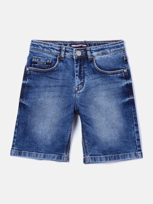 CRIMSOUNE CLUB Short For Boys Casual Dyed/Washed Cotton Blend(Blue, Pack of 1)