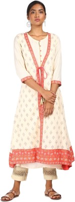 ANAHI Women Printed Frontslit Kurta(Pink)