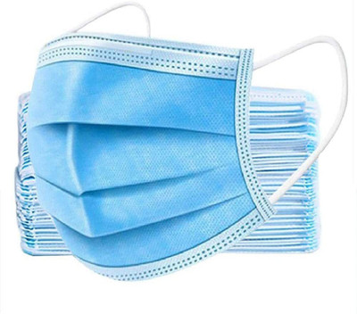Wellstar Surgical mask pack of 100 pieces Disposable Masks 3 ply layer with nose clip Meltblown Ultrasonic Use and Throw Masks Pack of 100 Pcs Pin Certified by CE ISO GMP Best for Men Women Surgical Mask(Blue, Free Size, Pack of 100, 3 Ply)