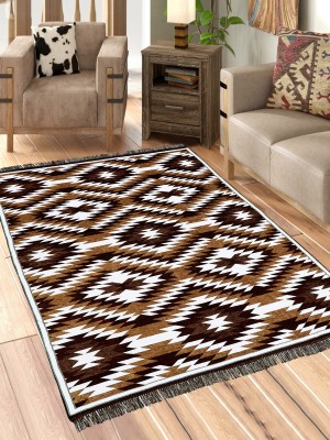 Linen Basics Brown Chenille Runner(5 ft,  X 7 ft, Rectangle)