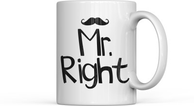 Home Decor Expert Mr. Right Ceramic Printed For Man | Husband | Boyfriend Ceramic Coffee (350 ml) Ceramic Coffee Mug(300 ml)