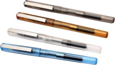 Ledos Set Of 4 - Jinhao Oreo Demonstrator Fountain Pens Fine Nib & Converter New Pen Gift Set(Pack of 4, Ink Color - No )