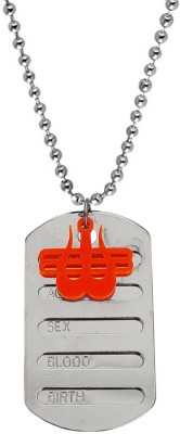 M Men Style Religious Lord Shiva Trishul Damaru Locket Temple Jewelry Pendant Necklace Chain For Men And Women Sterling Silver Acrylic, Stainless Steel Pendant Set