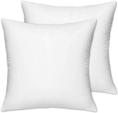 KUBER INDUSTRIES Microfibre Solid Cushion Pack of 2(White)