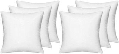 KUBER INDUSTRIES Microfibre Solid Cushion Pack of 6(White)