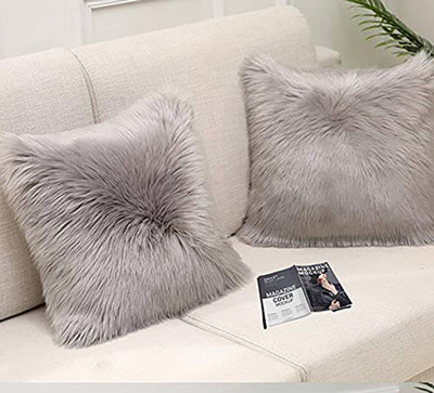 Catchyx Cart Microfibre Solid Cushion Pack of 2(SIlver Grey)