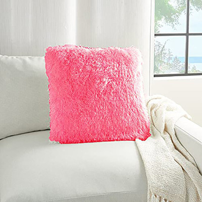 Catchyx Cart Microfibre Solid Cushion Pack of 1(Pink)