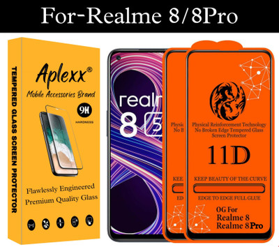 aplexx Edge To Edge Tempered Glass for Realme 8, Realme 8 Pro(Pack of 2)