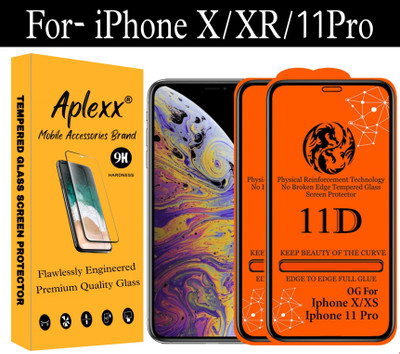 aplexx Edge To Edge Tempered Glass for Apple iPhone X, Apple iPhone XS, Apple IPhone 11 Pro(Pack of 2)