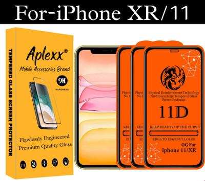 aplexx Edge To Edge Tempered Glass for Apple iPhone XR, Apple iPhone 11(Pack of 3)