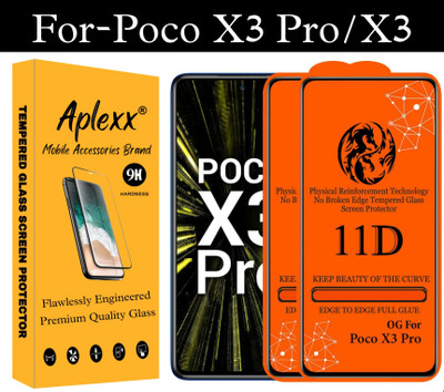 aplexx Edge To Edge Tempered Glass for Poco X3 Pro, Poco X3(Pack of 2)