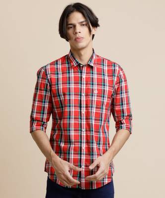 Peter england red shirt sales