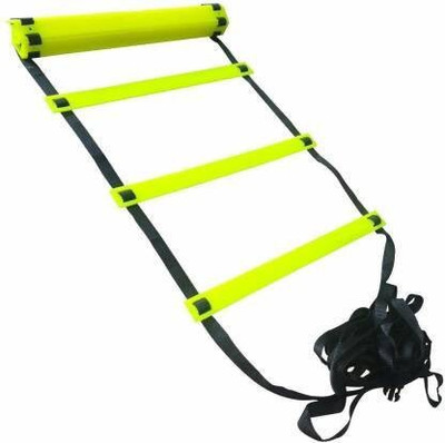 EXTREME FIT Agility Ladder, Speed Training Exercise Ladders for Football Boxing Sports Speed Agility Training with Carry Bag - 4 Meter 10 Rugs Speed Ladder (Yellow) Polypropylene Speed Hurdles(For Adults, Children Pack of 10)