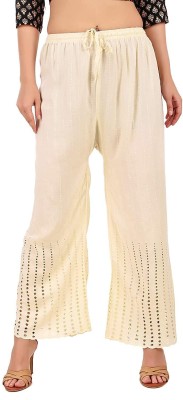 PINOVO Regular Fit Women Cream Trousers