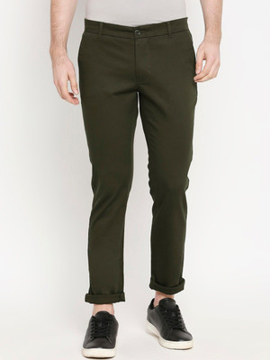 BauGi Collection Regular Fit Men Green Trousers