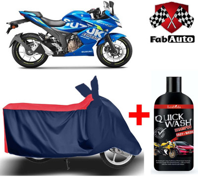 FabAuto Waterproof Two Wheeler Cover for Suzuki(Gixxer SF, Blue)