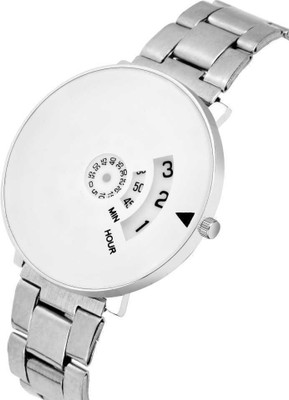 VARNI ENT Steel Chain Belt Luxury Design White Dial Analog Watch Analog Watch  - For Men