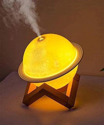 Sahaj Enterprise 2 in 1 Moon Lamp Cool Mist Planet Humidifiers for Living Room Bedroom Table Night Lamp(14 cm, White)