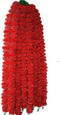 Mahima 5 STRING OF ARTIFICIAL FLOWER GARLAND FOR DECORATION OF WEDDING AND FESTIVAL Red Marigold Artificial Flower(60 inch, Pack of 5, Garlands)