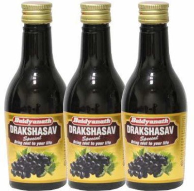 Baidyanath Drakshasava Ayurvedic Tonic Improves Hunger Healhty Heart(Pack of 3)