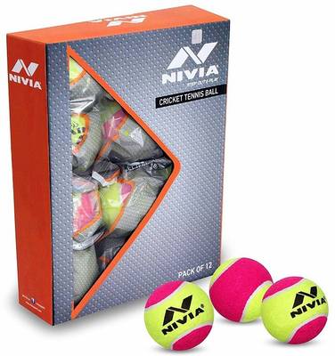LOYAL INDIA CORPORATION Nivia Cricket Tennis Ball Double color (Pack of 12 Balls) Cricket Tennis Ball