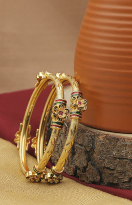 Bhagya Lakshmi Alloy Gold-plated Bangle Set(Pack of 2)