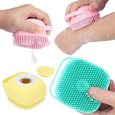 V Creation SILICON SOFT BATH BODY BRUSH WITH SHAMPOO DISPENSER