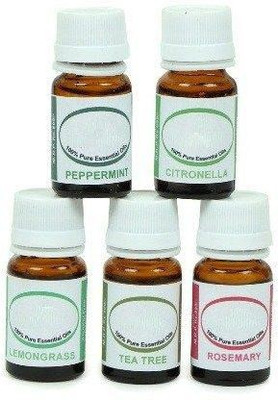 ShikharRetails Essential oils for soap making Set of 05 Oils in a Combo Pack, 10ml Each, (Tea Tree, Lemongrass, Rosemary, Citronella, Peppermint)(50 ml)