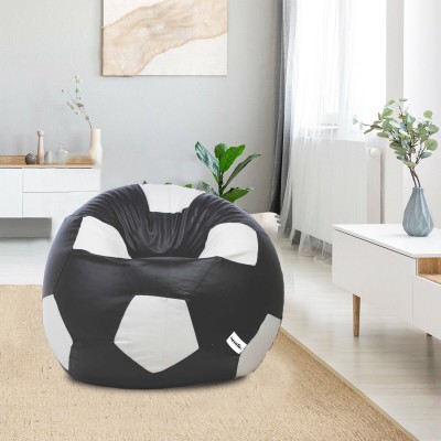 Flipkart Perfect Homes Studio XXXL Chair Bean Bag Cover  (Without Beans)(Black, White)