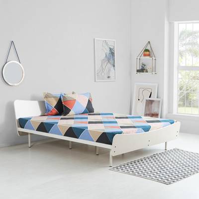 furbicle Remanufactured Ivor Engineered Wood Queen Bed  (Finish Color - Ivory, Delivery Condition - Knock Down)