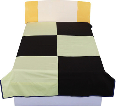 Hugs N Rugs 194 TC Cotton Single Checkered Flat Bedsheet(Pack of 1, Multicolor)