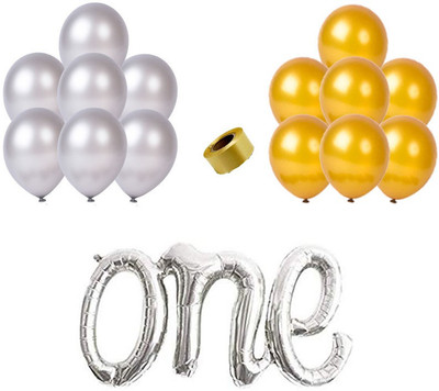 Shopperskart presents One word / Letter Foil Theme Combo Kit Pack For Party Decorations (Pack Of 32) SILVER(Set of 32)